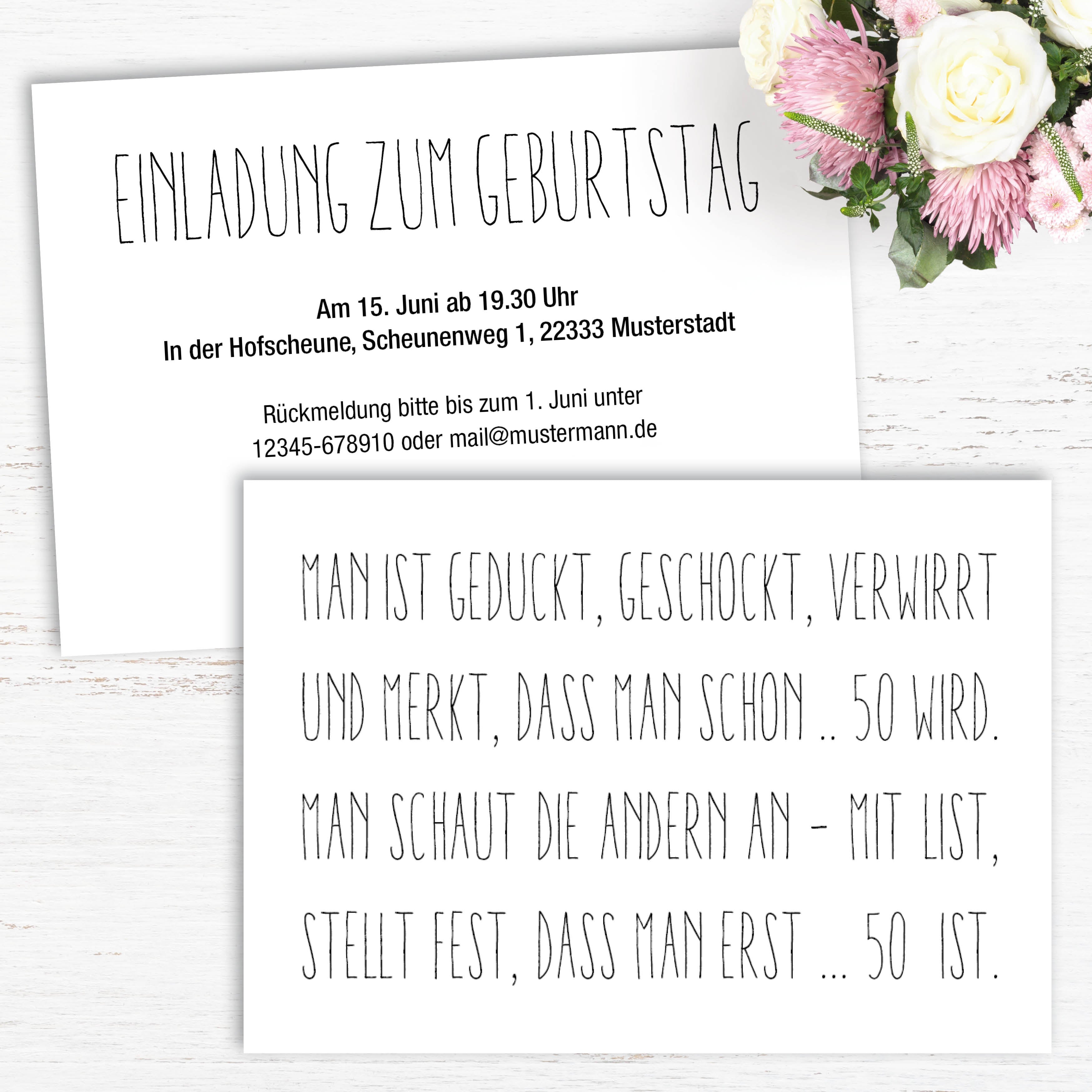 Einladung zum 50. Geburtstag: Erst 50 - Individuelle Einladung